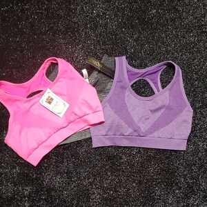 Women's Vibrant Sports Bra Set - Pink & Purple